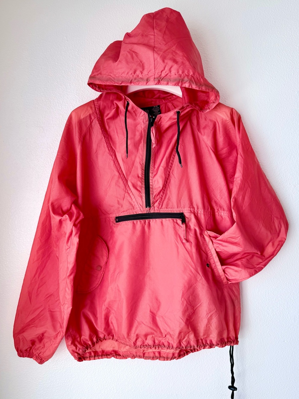 Vintage GAP Men’s Half-Zip Anorak Jacket Coral/Orange-Nylon Windbreaker Size M
